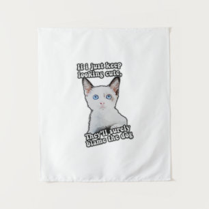 Tapiz Funny angry cat meme for kitty persons &cat owners