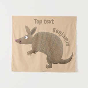 Tapiz Funny armadillo feliz personalizado ilustracion