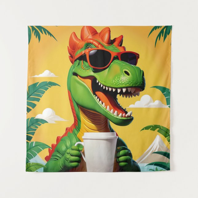 Tapiz Funny de los dinosaurios T-Rex (Anverso)