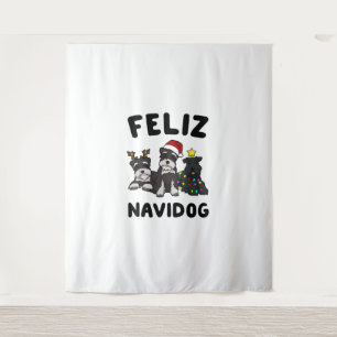 Tapiz Funny Feliz Navidog Ministra Schnauzer amante del