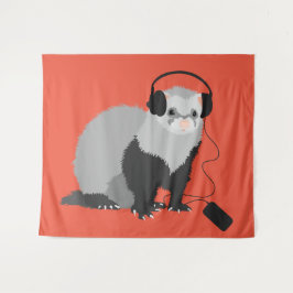Tapiz Funny Ferret Music Lover