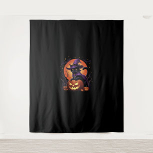 Tapiz Funny Halloween Black Cat Calabaza disstumbre gato