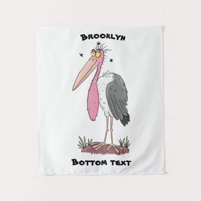 Tapiz Funny marabou stork personalizado (Anverso)