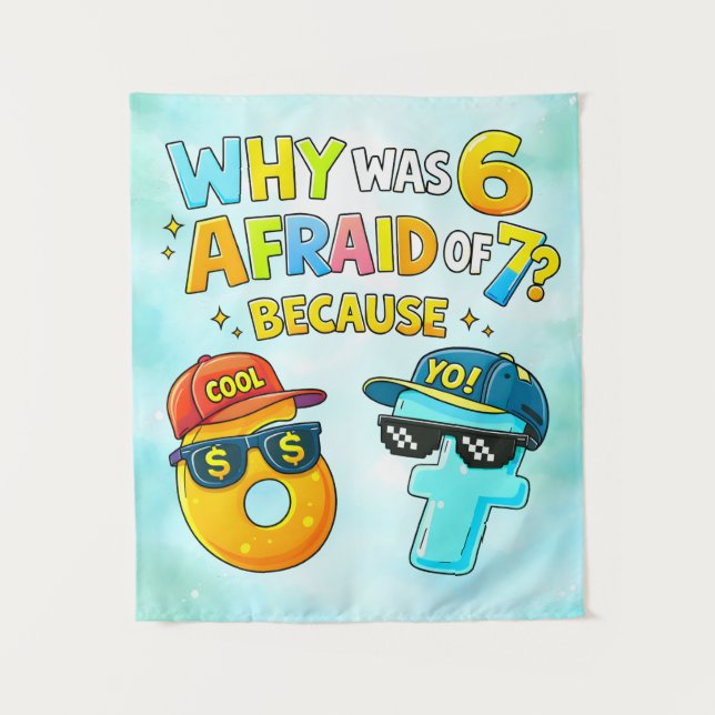 Tapiz Funny Maths Numbers Joke Poster for Kids (Anverso)