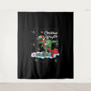 Tapiz Funny Navidades Dinosaur Wraptor Velociraptor