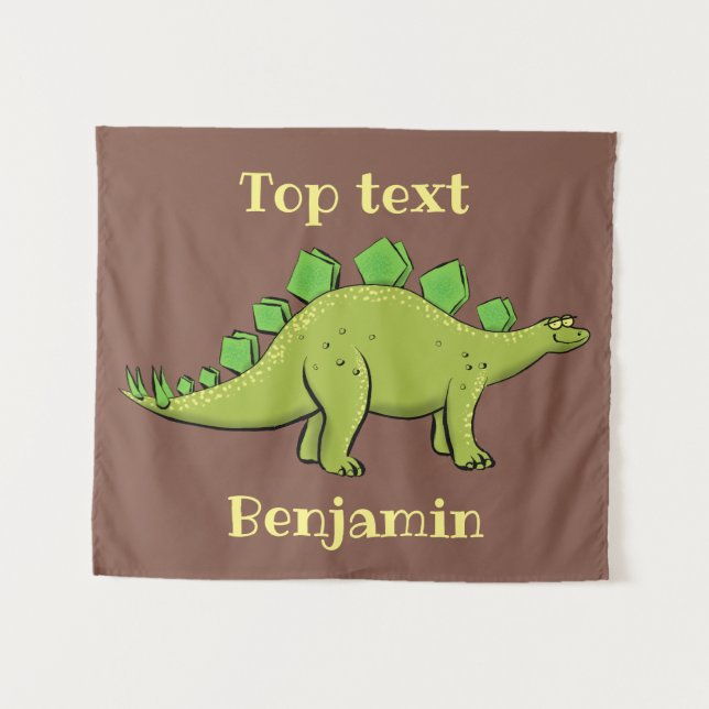 Tapiz Funny stegosaurus dinosaur personalizado (Anverso (horizontal))
