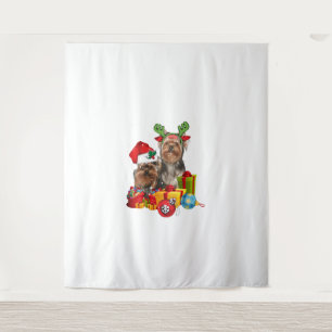 Tapiz Funny Yorkshire Terrier navidades