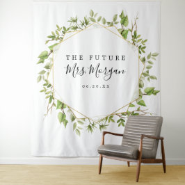 Tapiz Futura Sra Bridal Shower Backdrop Greenery