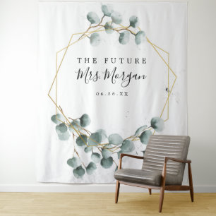 Tapiz Futura Sra Bridal Shower Backdrop Greenery