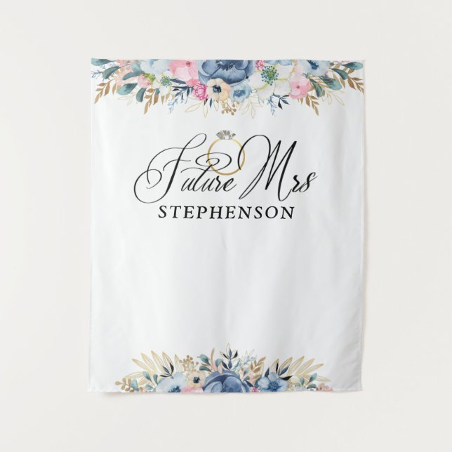 Tapiz Futura Sra Floral Bridal Shower Backdrop (Anverso)