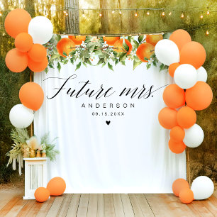Tapiz Futura Sra. Naranjas Bridal Shower Backdrop