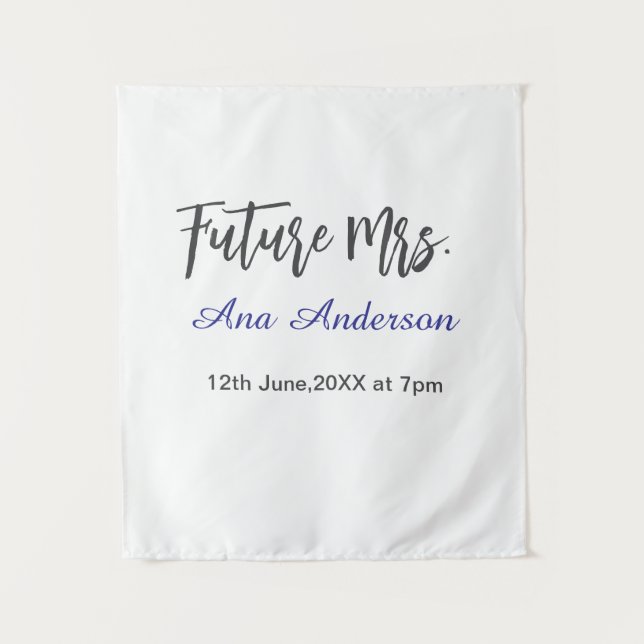 Tapiz Futuro apellido de sra novia por casar púrpura gri (Anverso)