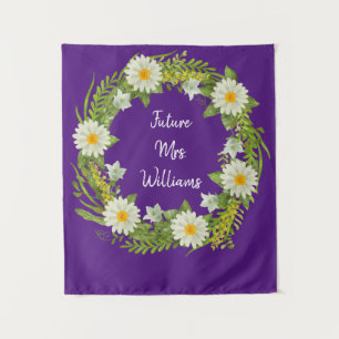 Tapiz Futuro personalizado Sra. Greenery Daisy Bridal Sh