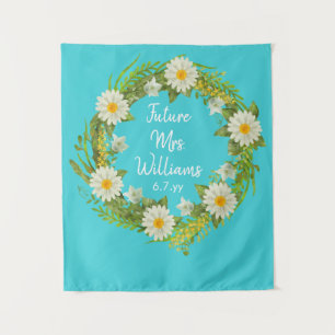 Tapiz Futuro Turquesa Sra. Backdrop Daisy Bridal Shower