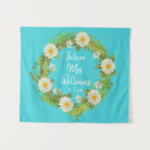 Tapiz Futuro turquesa Sra Daisy Bridal Shower Backdrop