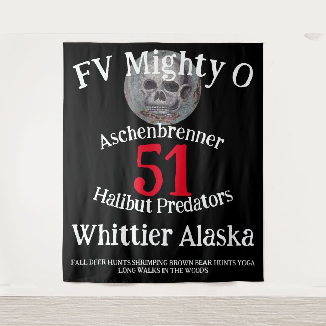 Tapiz FV Poderosos Asesinos de Halibut Whittier Alaska (Anverso)