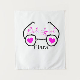 Tapiz Gafas de buzo rosa negro corazón dama de honor 