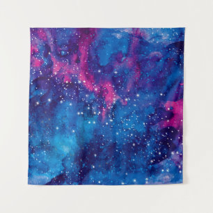 Tapiz Galaxia espacial acuarela cielo nocturno con estre