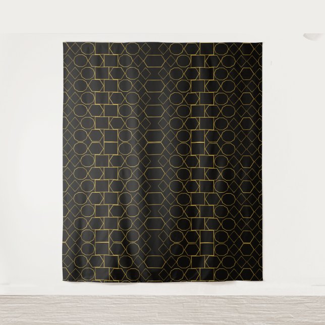 Tapiz Galmourous Golden Geometric pattern (Anverso)