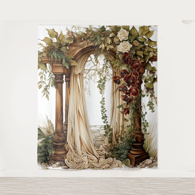 Tapiz Garden Elegance Custom Wedding Backdrop (Anverso)
