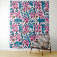 Garzas y abejorros dulces, rosa y azul