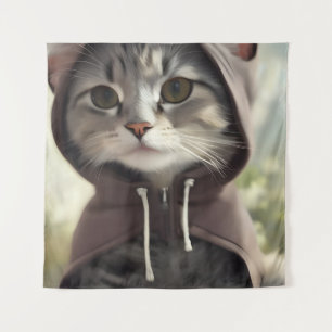 Tapiz Gatito Adorable con capucha