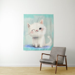 Tapiz Gatito blanco lindo