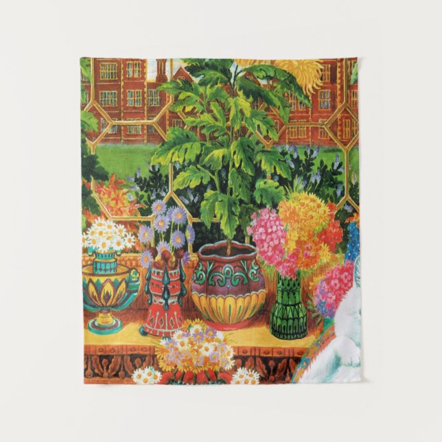 Tapiz Gato Botánico De Louis Wain (Anverso)