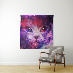 Tapiz Gato de la Galaxia Púrpura