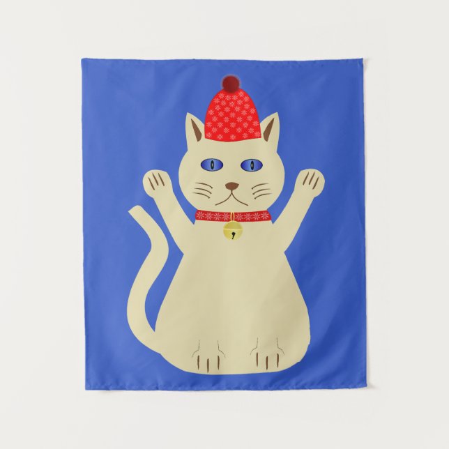 Tapiz Gato de Navidad Adorable (Anverso)