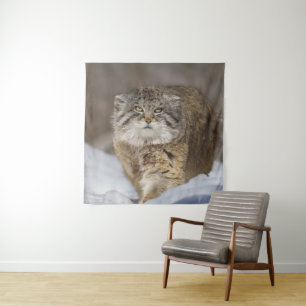 Tapiz Gato de Pallas en la nieve