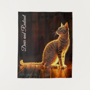 Tapiz Gato de tabby iluminación cálida animal aura de br