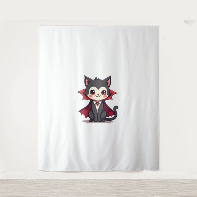 Tapiz Gato de vampiros - Tee Mascota de Halloween lindo (Anverso)