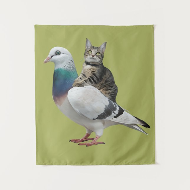 Tapiz Gato entre las palomas (Anverso)
