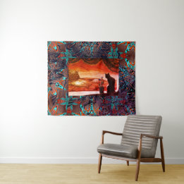 Tapiz Gato futurista en Marte