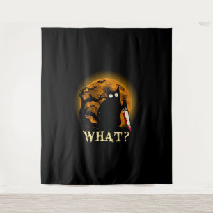 Tapiz Gato Gato W Asesino Con Halloween De Cuchillo