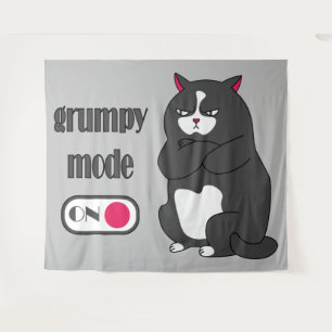 Tapiz Gato gordo divertido con modo gruñón activado