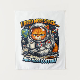 Tapiz Gato gruñón divertido, necesito más espacio y más