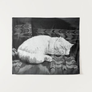 Tapiz Gato persa blanco durmiendo