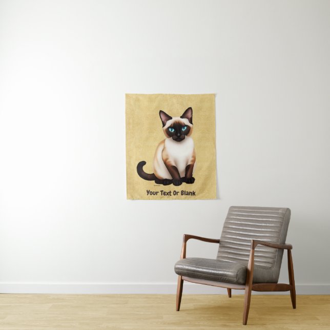 Tapiz Gato Siamés En Papel Antiguo (In situ)