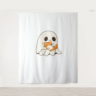 Tapiz Gato y fantasma, camiseta clásica de regalo de Hal