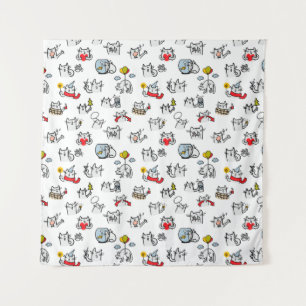 Tapiz Gatos divertidos, leche y magia.