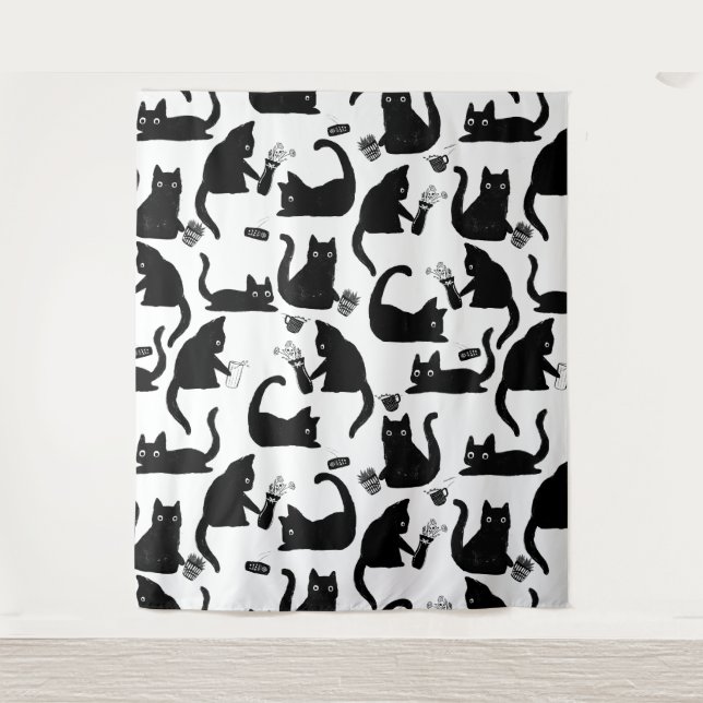 Tapiz Gatos malos golpeando a las cosas (Anverso)