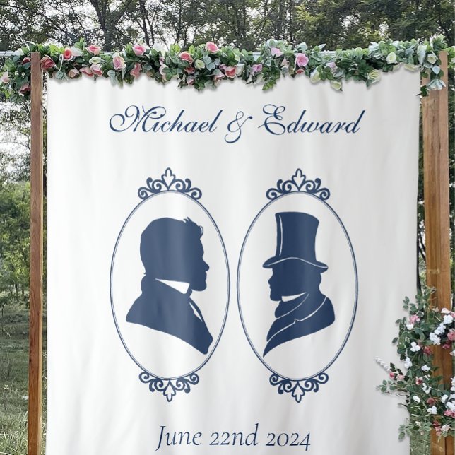 Tapiz Gay Grooms Regency Blue Rosas (Subido por el creador)