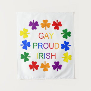 Tapiz Gay Proud Irlandés LGBT Rainbow Shamrock