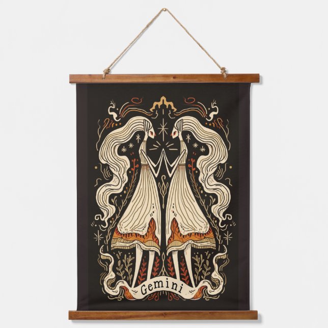 Tapiz Gemini Arte Celestial Zodiaco (Anverso)