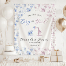 Género rosa azul revelación pancarta toile safari