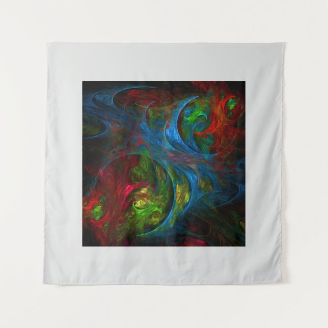 Tapiz Génesis Arte abstracto azul (Anverso)