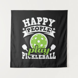 Tapiz Gente Feliz Juega Pickleball - Jugador de Paleta
