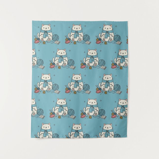 Tapiz Gentle Hobby Supplies White Cat Crafter Design (Anverso)